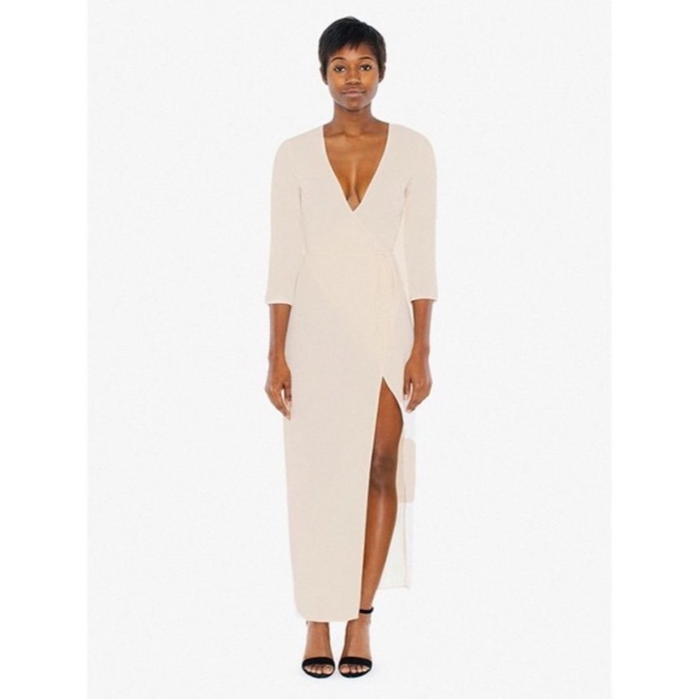 Final Price!! American Apparel Julliard Wrap Dress in Parchment